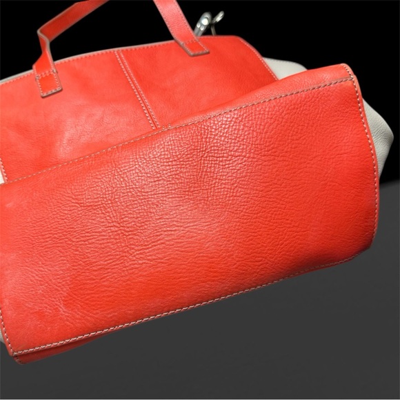 Fossil Red and White Tote Shoulder Purse - Picture 4 of 7